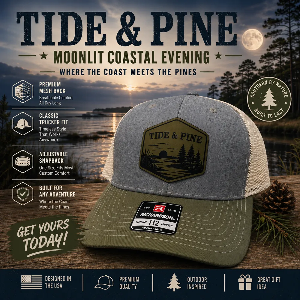 Moonlit Coastal Evening leather patch artwork